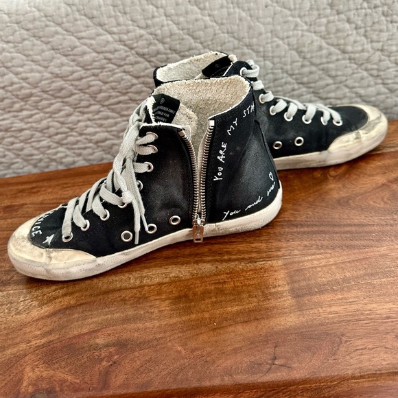 Golden Goose Black and White High-Top Sneakers - Picture 7 of 8